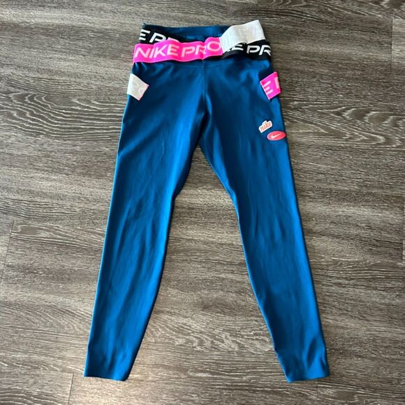 EUC Nike One Luxe Icon Clash Valerian Blue 7/8 Dri-FIT Training Leggings Small - Picture 6 of 16